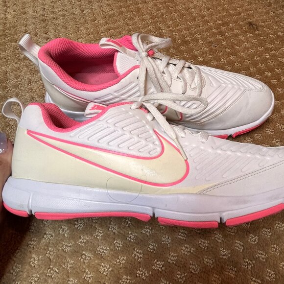Nike Explorer 2 Size 10 Golf Shoes White Pink Spikeless Womens Golf AA1846-100 - Picture 2 of 9